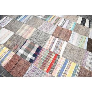 5.5x7.4 ft Rug, Turkish Vintage Rug, Patchwork <b>Brown</b> Animal Print Rug - Product Image 5