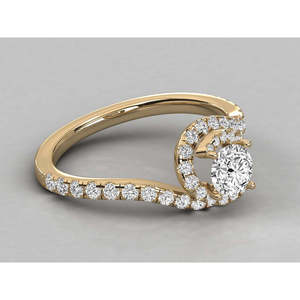 Bague solitaire en or 9 carats pour femmes, diamant cultivé en laboratoire, élégante et luxueuse - Product Image 3