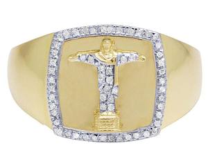 Jesus Moissanite Hip Hop Bague pour Homme S925 Sterling Silver Round Diamond Statement Jewelry - Product Image 2