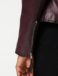 2024 Custom PU Leather <b>Ladies</b> Jacket Fashionable Streetwear Casual Oversized Solid Outwear Coat Short Slim <b>Black</b> Plain Dyed - Product Image 6