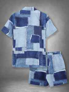 Conjunto Deportivo Personalizado de Manga Corta para Hombre, 100% Poliéster, Ropa de Playa Transpirable, Conjuntos Cortos de Algodón - Product Image 4