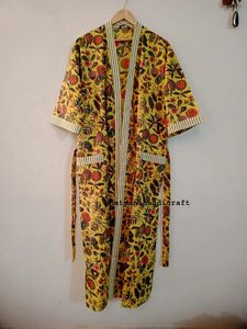 Kimono fait main en coton Peignoir de bain pour femmes Belle robe de chambre à imprimé floral Eco-Friendly Bridesmaid Party Wear Natural for - Product Image 6