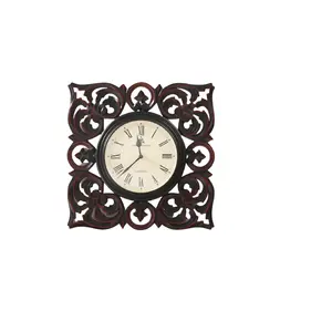 Customized Design Wooden Wall Clock Handmade Wood Carved Wall Clock Wooden Hand Carving Crafts Wall Clocks