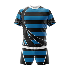 Conjunto de uniforme de rugby a granel personalizable para hombre, ropa deportiva de manga corta transpirable, camiseta de equipo de rugby sublimada barata - Product Image 3