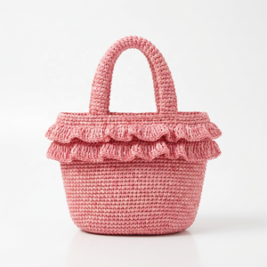 Bolso de Hombro de Lona con Volantes de Rafia para Mujer, Moderno, para Playa, Verano, Viajes, Uso Diario, Tejido Resistente - Product Image 3