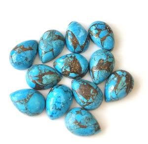 Exclusivo Mohave azul cobre turquesa 3x5mm-20x30mm pera cabujón parte posterior plana piedra preciosa suelta en venta al por mayor para la fabricación de joyas - Product Image 1