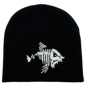 Gorro de calavera cálido de invierno de gran venta del fabricante, gorro Jacquard de pescado Vintage con puño corto y logotipo personalizado para viajes - Product Image 6