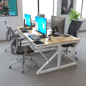 SFKC006-Juego de Mesa Minimalista de Madera y Goma para 4 Personas con Patas de Hierro Resistentes en Forma de K - Product Image 3