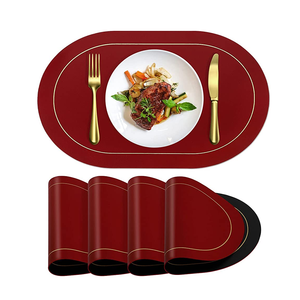 Table à manger en cuir de qualité supérieure 4 tapis de table mariage royal et restaurants utilisent des tapis de table au coût le plus bas - Product Image 2
