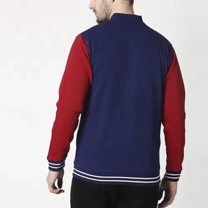 Veste universitaire pour homme à la mode, logo brodé personnalisé, style streetwear, veste en toile à lettres, uni, teinture unie, cuir - Product Image 3