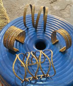 Pulseras de latón con acabado de plata y oro antiguo de alta calidad, pulseras indias de Metal, pulseras de joyería de moda chapadas en plata para mujer - Product Image 1