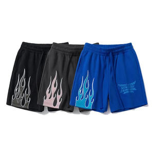 Cintura elástica con logotipo personalizado, pantalones cortos de algodón de peso pesado para hombre, cordón largo, comodidad informal, secado rápido, transpirables - Product Image 1