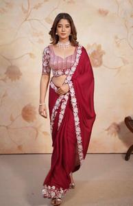 Bollywood Designer <strong>Red</strong> <strong>saree</strong> <strong>Black</strong> rangoli Bridal <strong>Party</strong> <strong>Wear</strong> Latest Elegent Indian Traditional Fancy Stylish <strong>Saree</strong> With Blouse