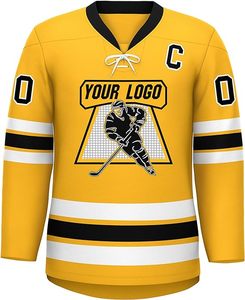 Jersey de hockey sobre hielo personalizado 2025 bordado nombre y número del equipo uniforme blanco de hockey sobre hielo - Product Image 1