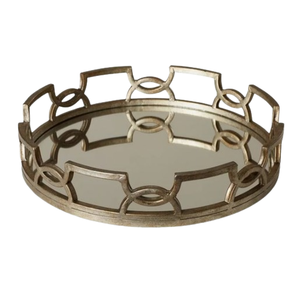 Wholesaler New Design Metal Mirrored <b>Tray</b> Metallic Rim <b>Glass</b> Unique Serving <b>Trays</b> Wholesale Christmas <b>Trays</b> - Product Image 2