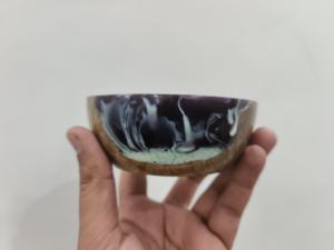 Nouveauté : Bol à soupe en bois d'acacia et résine, dernier look, bol en bois et résine, toutes tailles, vaisselle et assiettes en bois et résine - Product Image 5