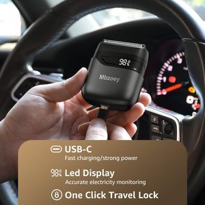 Rasoir électrique pour homme avec écran LED, charge rapide, double lame, moderne, étanche, sans fil, mini rasoir électrique avec écran LED - Product Image 4