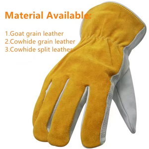 Gants de travail d'extérieur en cuir de chèvre avec écran tactile, respirants, en tissu de coton interlock, utilisables en toutes saisons - Product Image 6