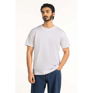 T-shirt de fitness 100 % coton coupe classique, anti-plis et respirant, motif uni, style streetwear, jersey tricoté ample - Product Image 2