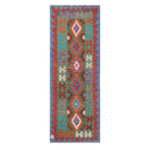 Alfombra Kilim de Maimana, Afganistán, 208 x 76 cm, Alfombra Tradicional Afgana - Product Image 1