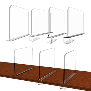 Retail Clear Plastic Divider Shelf L-Shape PVC Dividers for Metal Shelves with Magnetic Trip - Product Image 3