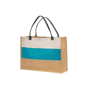 ถุงผ้าป่านหยาบใช้ซ้ำได้ตลาดฝรั่งเศสถุงใส่ของชำพร้อมที่จับหนังเทียมกระเป๋าด้านในและพลาสติกกันน้ำ - Product Image 2