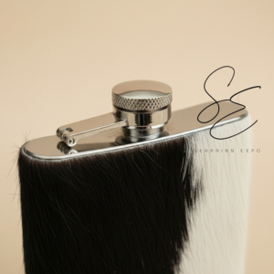 Petaca Portátil de Acero Inoxidable de 7oz con Funda de Cuero Genuino, Estilo Rústico Occidental, Personalizable para Whisky y Licores - Product Image 2