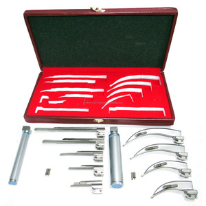 Set de Laringoscopio Convencional LED de Acero Inoxidable, 4 Hojas Macintosh, 5 Hojas Miller, 2 Mangos, Caja de Bombillas Adicionales, Certificación CE ISO, OEM - Product Image 4