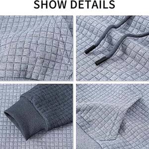 Sudaderas Ligeras de Forro Polar para Hombre, Cómodas, Personalizadas, Tallas Grandes, Invierno, Bordadas, Lisas, Teñidas, 100% Algodón, Servicios OEM, Estilo Waffle - Product Image 4