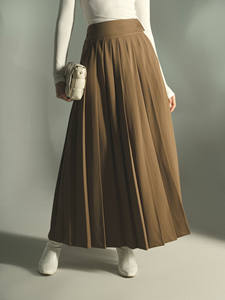 Briona tenue d'hiver élégante pour femmes haute couture Style minimaliste couteau plissé conception légèrement évasé respirant naturel - Product Image 3