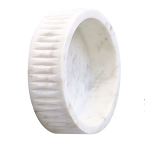 Bol en marbre blanc solide d'approvisionnement direct d'usine pour servir et améliorer les intérieurs modernes ou minimalistes disponibles à bon prix - Product Image 3