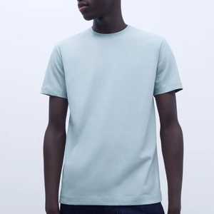 Camiseta de hombre de alta calidad con logotipo personalizado, camiseta lisa, ropa de calle, Camiseta de algodón pesado de cuello redondo de costilla de gran tamaño para hombre - Product Image 1