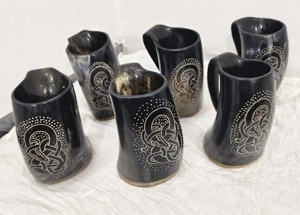 Authentique tasse en corne de buffle et de boeuf pour café Meilleur cadeau de garçons d'honneur pour hommes Inspiré de Game of Thrones Bar Beer Mug Accessoire Agate - Product Image 3