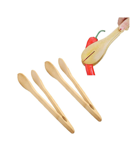 Pinzas de madera de mango natural ecológicas para uso en accesorios de cocina, pinzas de madera para ensalada, pinzas de bambú para uso en la cocina, superventas - Product Image 6