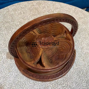 Panier à fruits secs en bois moderne de qualité supérieure, fait à la main, écologique, multi-usages, pour le rangement et le service, Tradebyd - Product Image 4