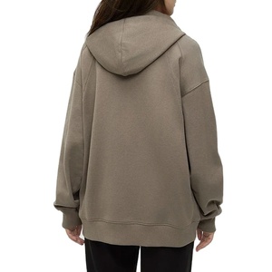 High Quality Custom Plain 100% Cotton Streetwear Fleece Full <b>Zip</b> <b>Hooded</b> Eco-Friendly Women Long Sleeve Winter Warm Slim Fit - Product Image 4