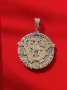 Pendentif de style hip-hop coupe ronde VVS Moissanite pendentif en diamant pendentif personnalisé cadeau de mariage pour hommes en argent sterling 925 - Product Image 6