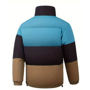 Veste matelassée décontractée de luxe pour hommes parka d'hiver manteau bulle respirant en coton épais avec fermeture à glissière à capuche style léger - Product Image 2