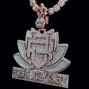 Plata de Ley 925 de la mejor calidad VVS Moissanite Christian 10K chapado en oro colgante Lottas letra cierre personalizado joyería de Hip Hop - Product Image 1