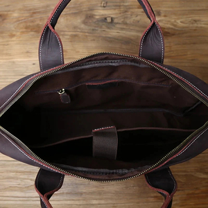 Classic Leather Laptop Messenger Crossbody Protective Portable Durable Work <b>Bag</b> - Product Image 4