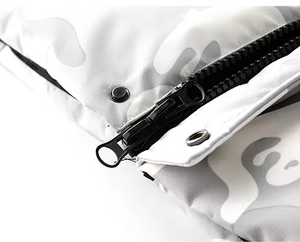 Chaqueta acolchada de invierno con capucha blanca Lona impermeable Estilo formal OEM Logotipo personalizado Pedidos al por mayor - Product Image 6