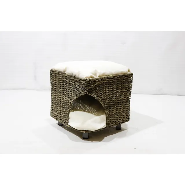 Oferta especial Casa de inverno quente para animais de estimação, ninho fofo de caverna estilo desenho animado com almofada, cama para gatos