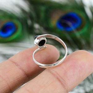 Filles Mode Naturel Noir Onyx Solide 925 Sterling Silver Gemstone Handmade Ring Jewelry Sterling Silver 925 Stamp Ring Jewelry - Product Image 5