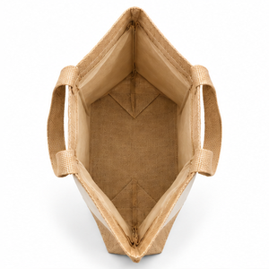 Bolsa de Mano de Lona de Algodón Natural de Dos Tonos, 19x14x6 Pulgadas, 350 GSM, Logotipo Personalizado, Reutilizable, con Refuerzo, para Compras o Regalos, PriGlob Exim - Product Image 3