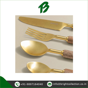 Precio mínimo del juego de cubiertos Juego de cubiertos de acero inoxidable con mango de madera de calidad inmejorable Disponible a un precio conveniente - Product Image 2