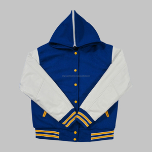 Chaqueta Varsity personalizada invierno alta calidad mangas de cuero universidad béisbol Letterman lana Varsity chaqueta para hombres - Product Image 3