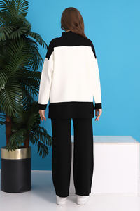 Women's High Waist Casual Wide Leg <b>Sweater</b> Pants Autumn Winter High Quality Knitwear Two Piece Set for Yoga, Sports, and Home - Product Image 5