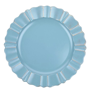 Assiette de service ronde en métal argenté avec texture de bulles martelées, élégante et décorative, pour la table - Product Image 6