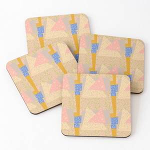New Design Light Color <b>Coasters</b> Hot Selling Whole Selling Home Kitchen Ware Printed Tea Serving <b>Coasters</b> 4 Pieces <b>Set</b> - Product Image 3