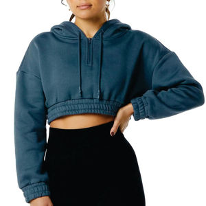 Custom Logo Cropped <b>top</b> Hoodie <b>for</b> <b>Women</b> 2026 - Product Image 1